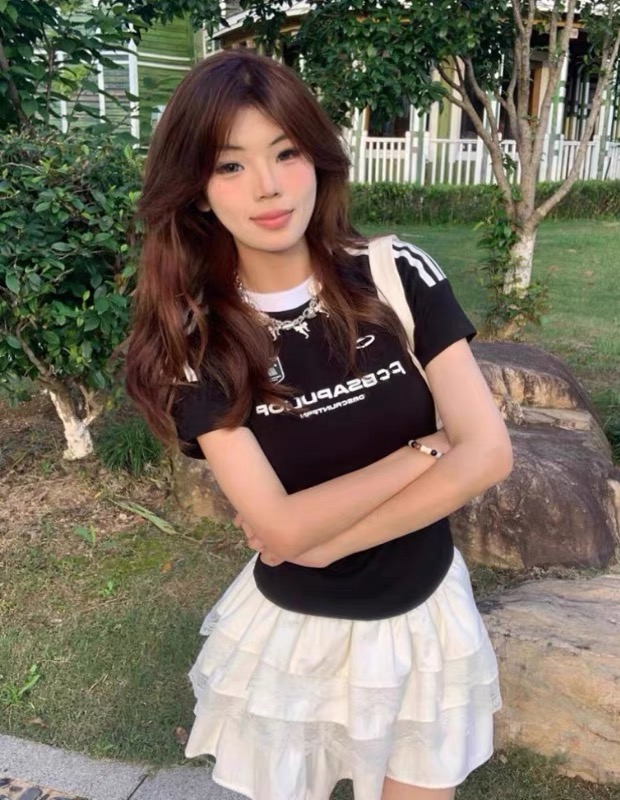 Rock more street tee เสื้อยืดแขนสั้นกุ้นขอบ