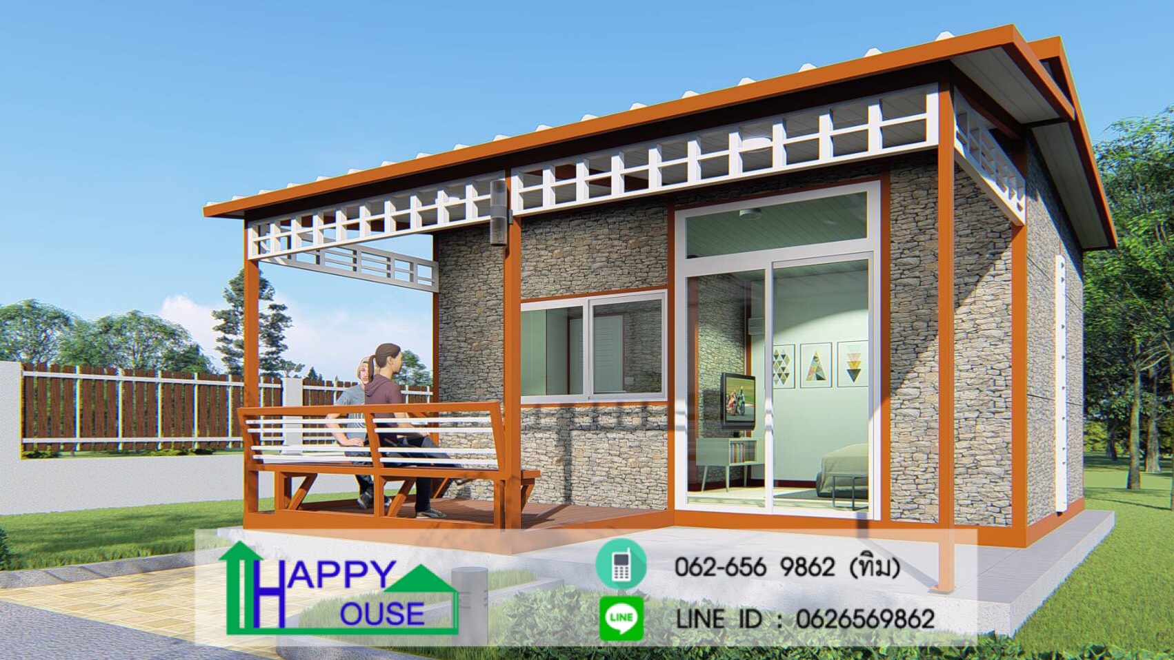 บ้านน็อคดาวน์ ผนังหลังคาepsโฟม 3.40x5.460m.