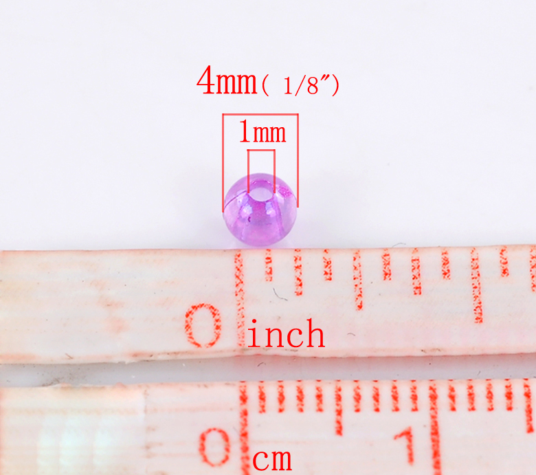 ลูกปัดอะครีลิคสีม่วงขนาด 4mm แพ็ค 2000 เม็ด