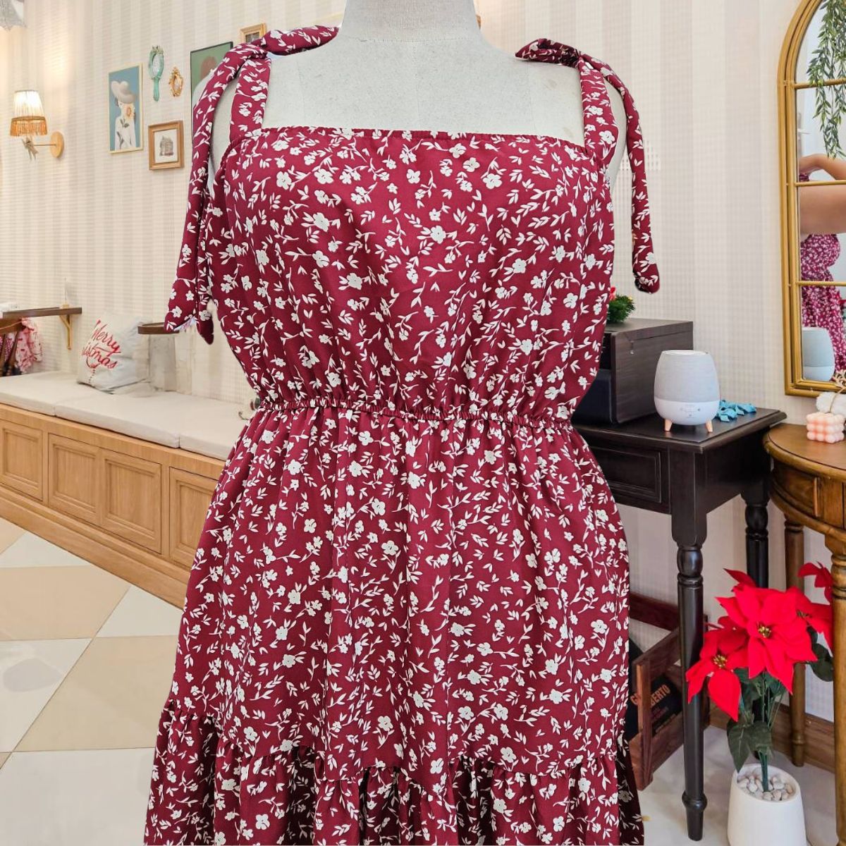 A174 เดรส สาวอวบ อก 40-52 นิ้ว หน้าผ้า54นิ้ว แดง ดำ อก40-50นิ้ว