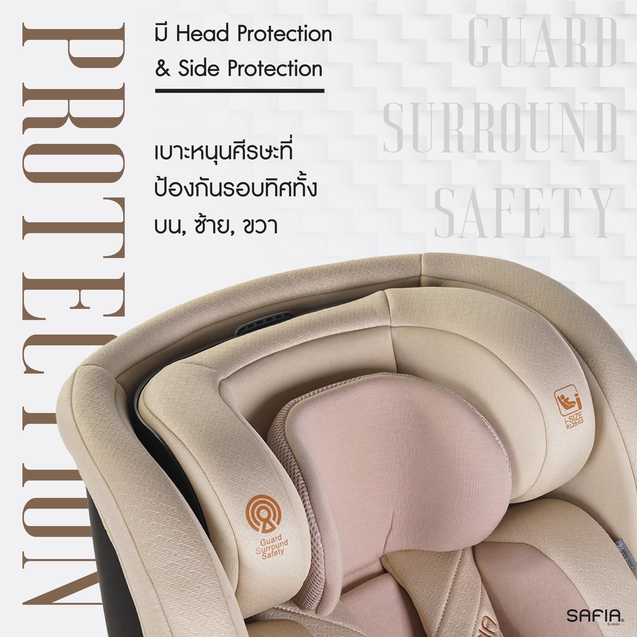 CAMERA | คาร์ซีท I-SAFIA หมุน 360 องศา พร้อมหลังคาและ LEG SUPPORT มาตรฐาน I-SIZE