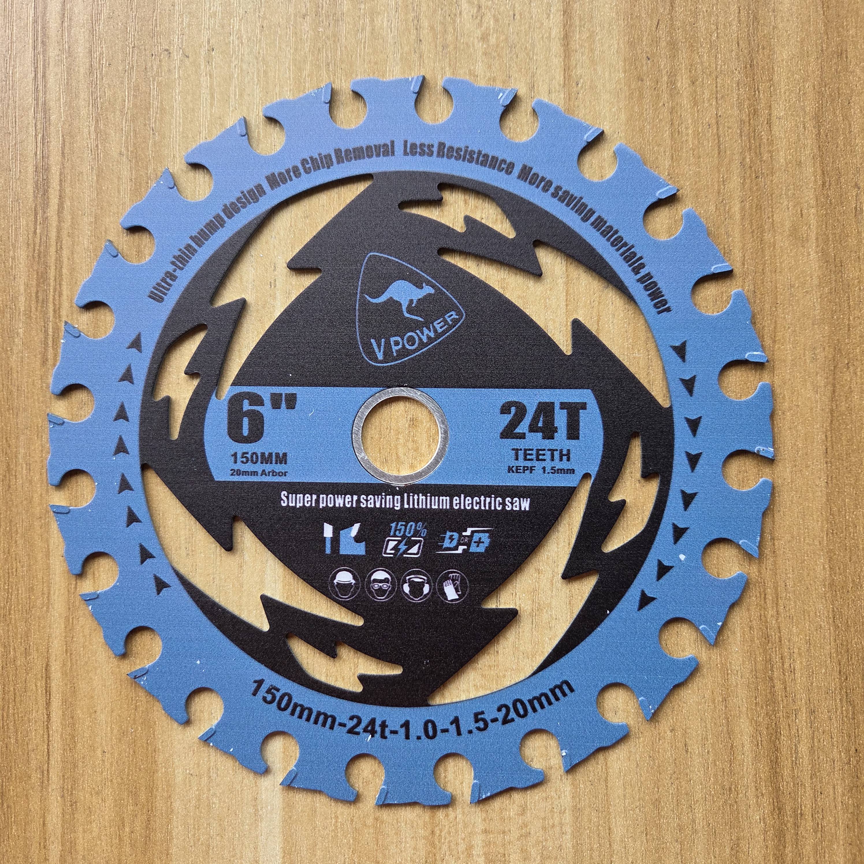 VPOWER ใบเลื่อยวงเดือนตัดไม้ สำหรับเครื่องเลื่อยไร้สาย ขนาด 5", 5.5", 6" x 24T (สินค้ามีตัวเลือก)