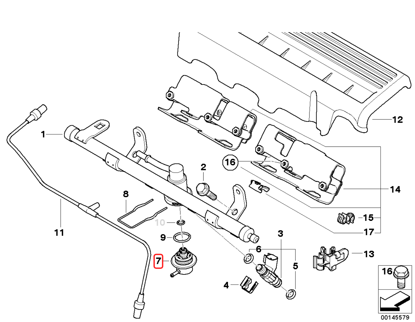เรคูเรเตอร์ควบคุมแรงดันหัวฉีด MINI COOPER R50, R52 (13531487238) /Bosch