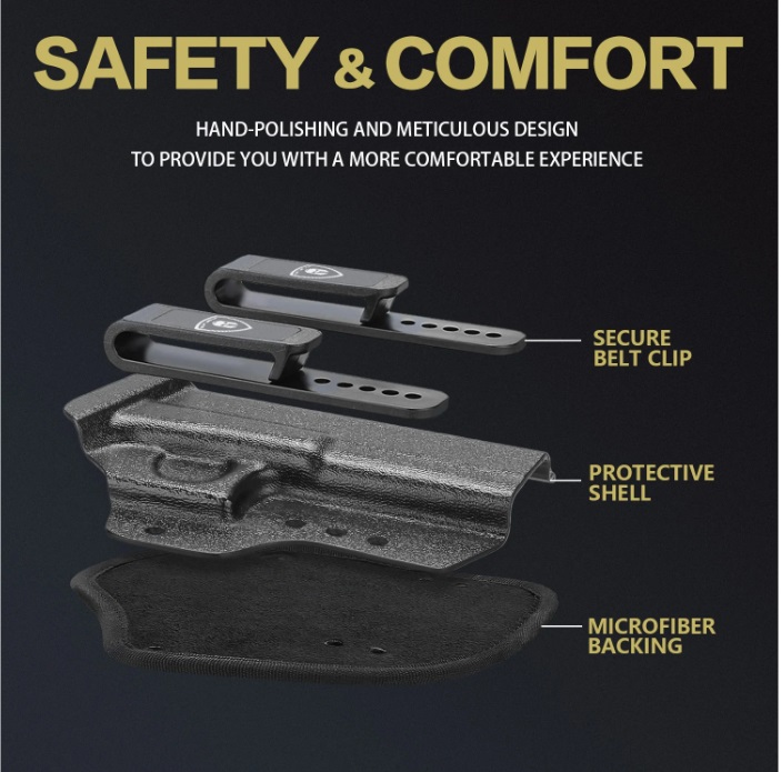 ซอง พกใน Universal Hybrid Kydex&Nylon Holster for Pistols, 9mm Holsters for Pistols, Concealed Carry 380 Holster for Women,Fits G19 G17,M&P Shield and Similar ส่งจากประเทศไทย