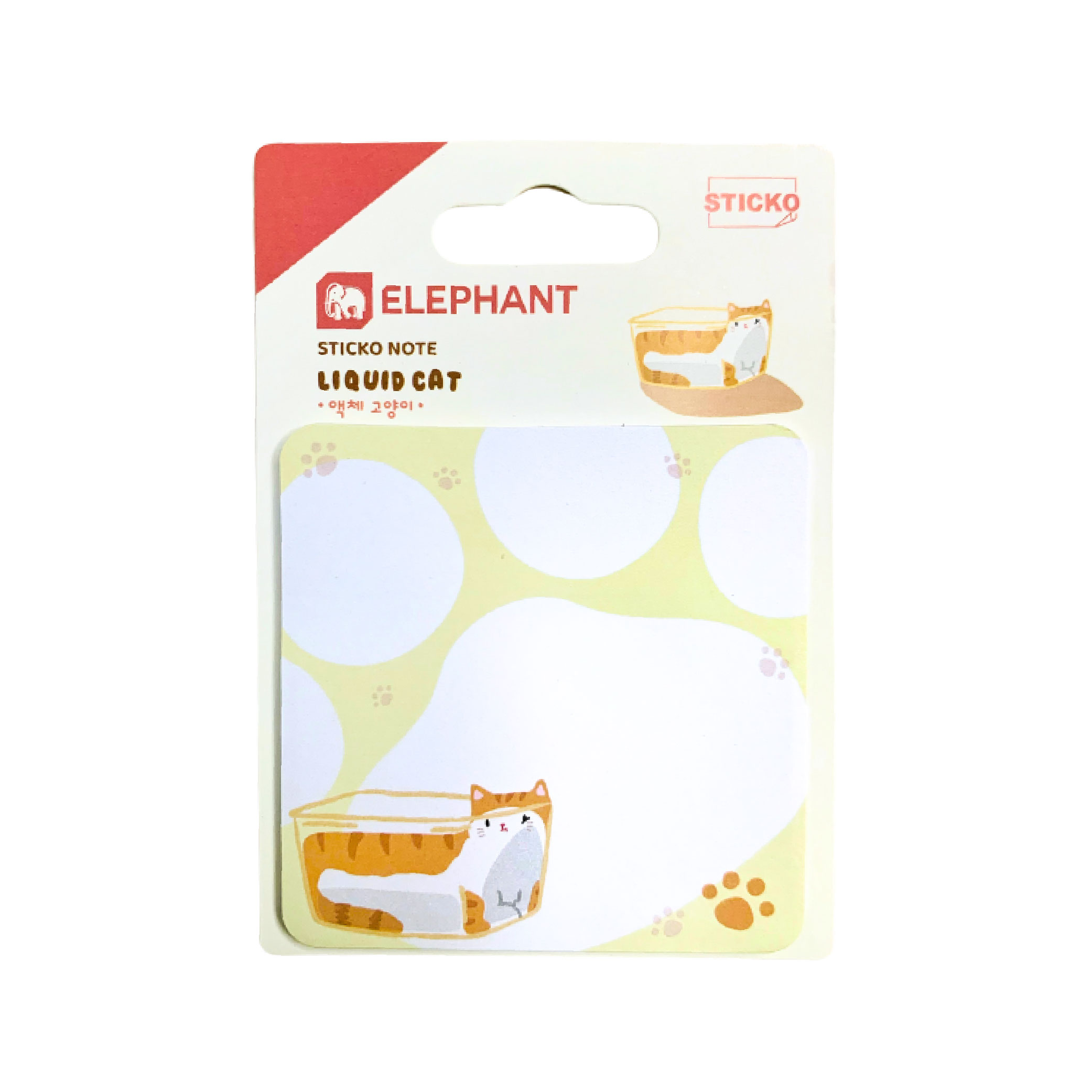 กระดาษโน๊ต โพสอิท Sticko Note ชนิดกาวในตัว ตราช้าง Elephant ลาย LIQUID CAT