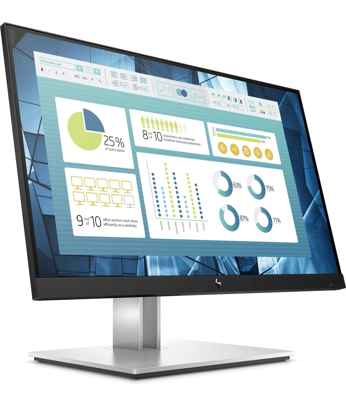 Monitor HP 21.5" E22 G4 FHD (9VH72AA) รับประกัน 3 ปี