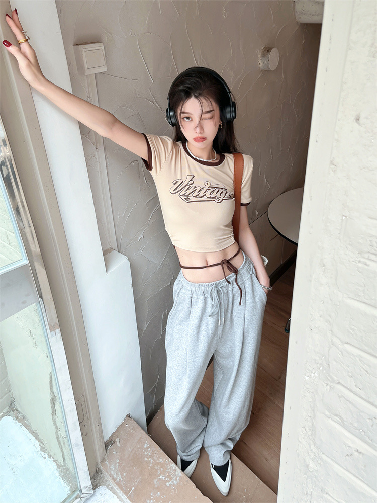 IU crop tee เสื้อยืดสายฝอผูกเอว