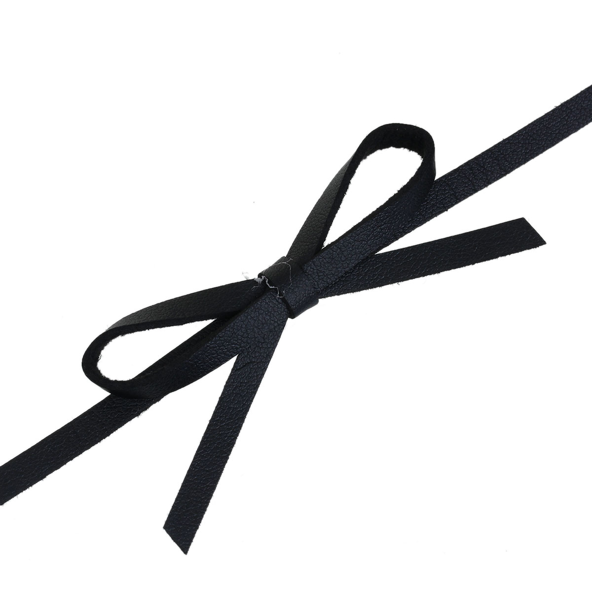 สร้อยคอ Choker แฟชั่น หนัง PU สีดำ ผูกโบว์ รอบคอ ยาว 34.5cm 1 เส้น
