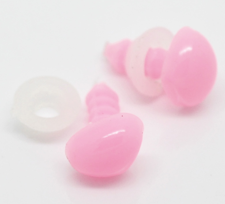 จมูกก้านเสียบสีชมพู 14x8mm บรรจุ 10 คู่