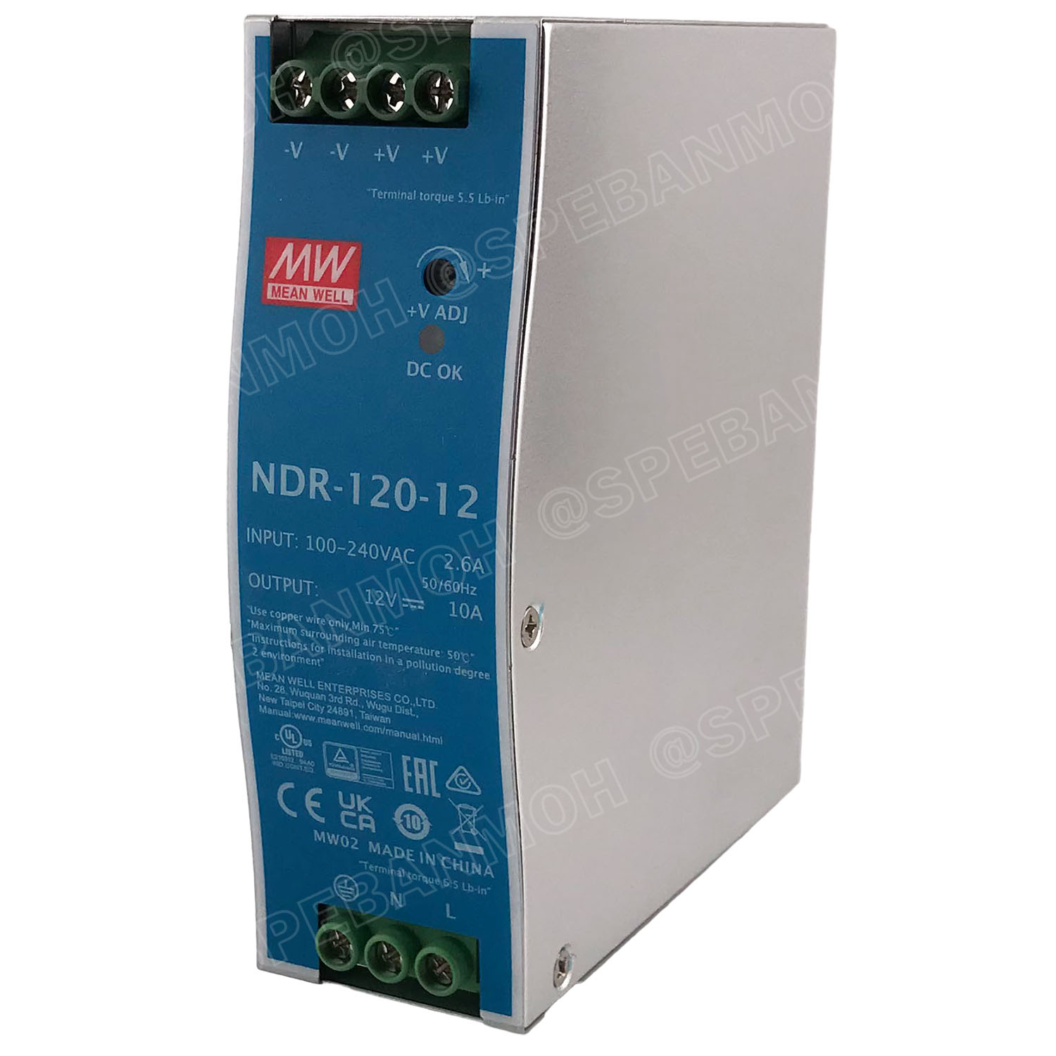 [ 1เครื่อง ] NDR-120-12 พาวเวอร์ซัพพลาย 12V 10A MEAN WELL 120W NDR Single Output Industrial DIN RAIL สวิทชชิ่ง ยึดรางปีกนก INPUT 100-240VAC OUTPUT 12VDC สวิทชิ่ง เมนเวล 12โวตท์ สำหรับ DIN Rail มีนเวล บอร์ดแปลงไฟ หม้อแปลงไฟ AC to DC