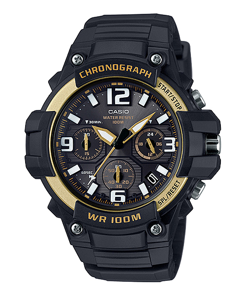 CASIO NORMAL รุ่น MCW-100H-9A2VDF สีดำ ขอบทอง สินค้าของเเท้ รับประกันศูนย์ CMG