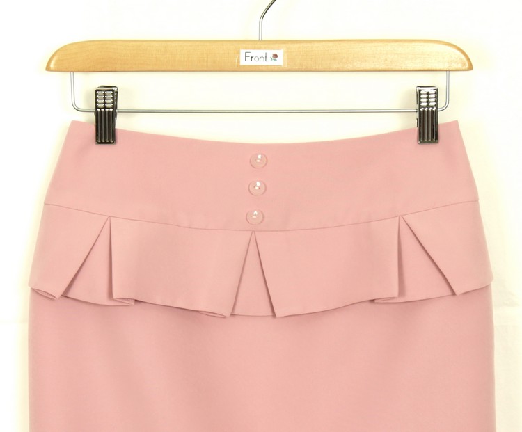 SK-166 กระโปรงแฟชั่น&ทำงาน ทรงสอบ ผ้า HIGH TWICH สีชมพูอมม่วง