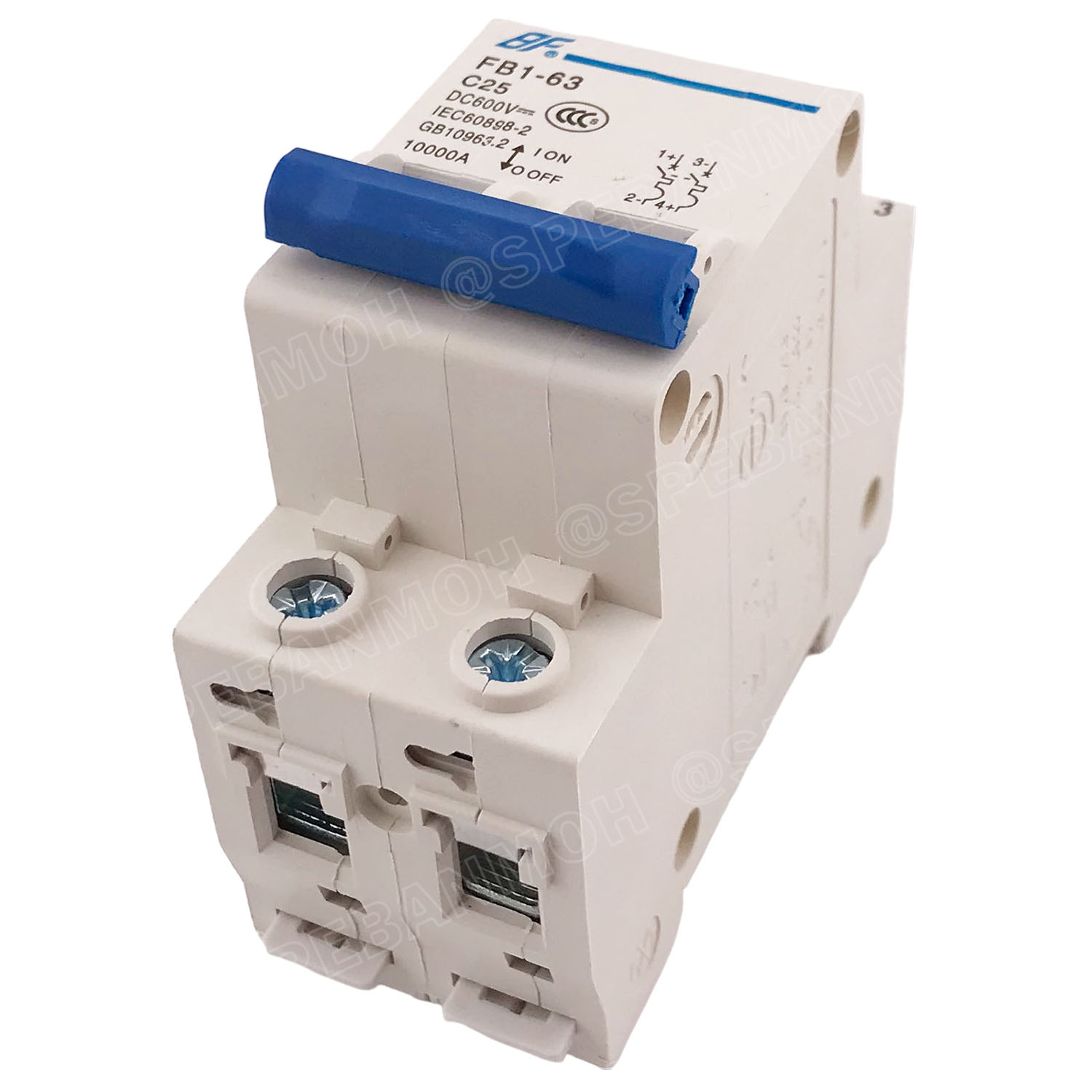 [ 1ชิ้น ] FB1-63-2P 25A BF เบรกเกอร์ ดีซี 2P 25แอมป์ 2Pole DC Breaker 600 VDC DC Circuit Breaker 2P สำหรับงาน solar cell เบรกเกอร์ไฟฟ้าโซลาร์เซลล์ DC ป้องกันกระแสเกิน ใช้ได้กับไฟฟ้ากระแสตรง DC เบรกเกอร์ 2โพล Solar Breaker เซอร์กิตเบรกเกอร์ MCB Breaker