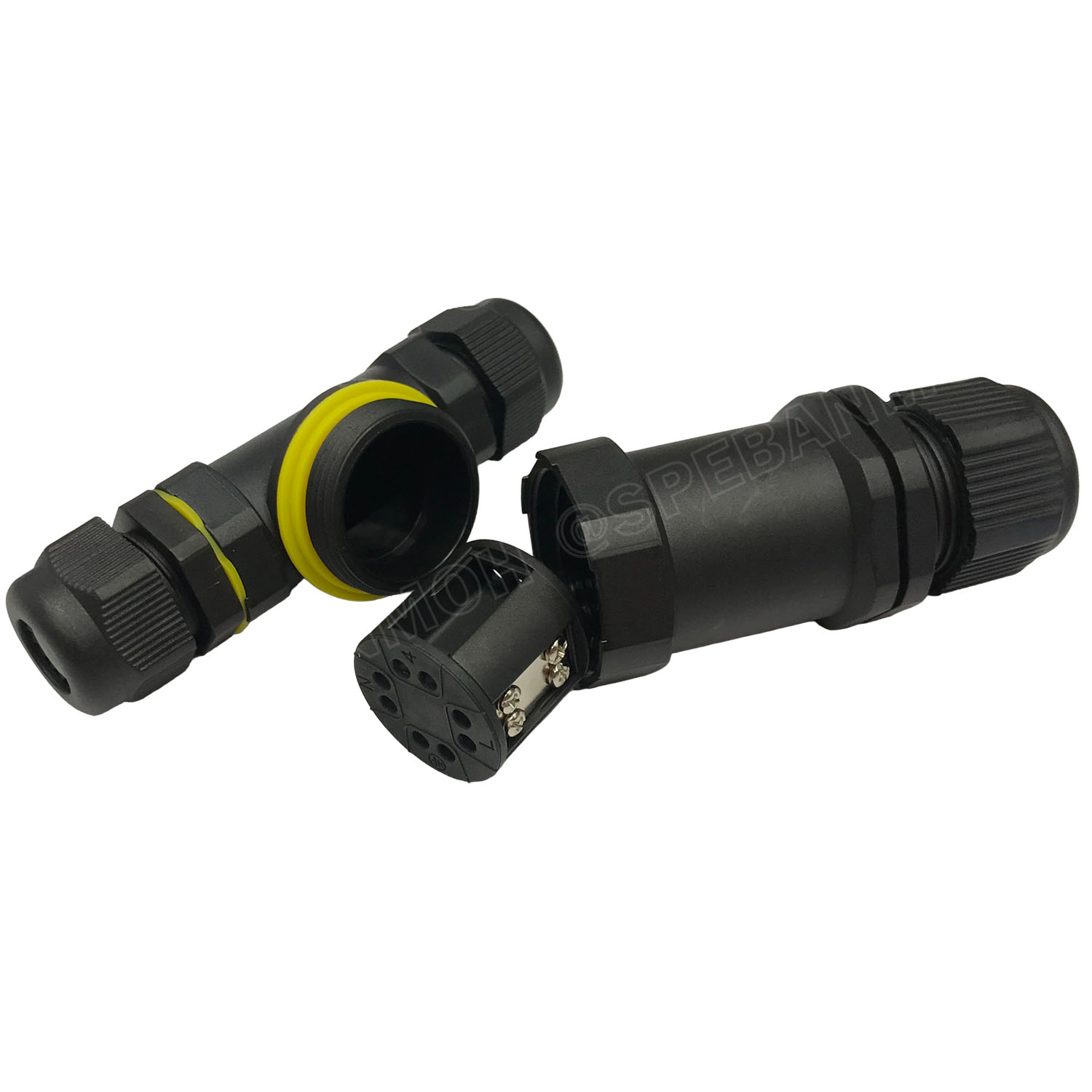 [ 1 ชิ้น ] PGT3-01-02 คอนเน็คเตอร์ กันน้ำ 2P 2x1.5 mm2 10A 250V 3ทาง IP68 Waterproof Connector 3 Way ขั้วต่อสายไฟกันน้ำ ข้อต่อกันน้ำ ขันน็อต ขั้วกันน้ำแบบ T Connector Aviation Plug IP68 ปลั๊กกันน้ำ ข้อต่อกันน้ำ ต่อกลาง ชุดต่อสายไฟ IP 68 กันน้ำ กันฝุ่น