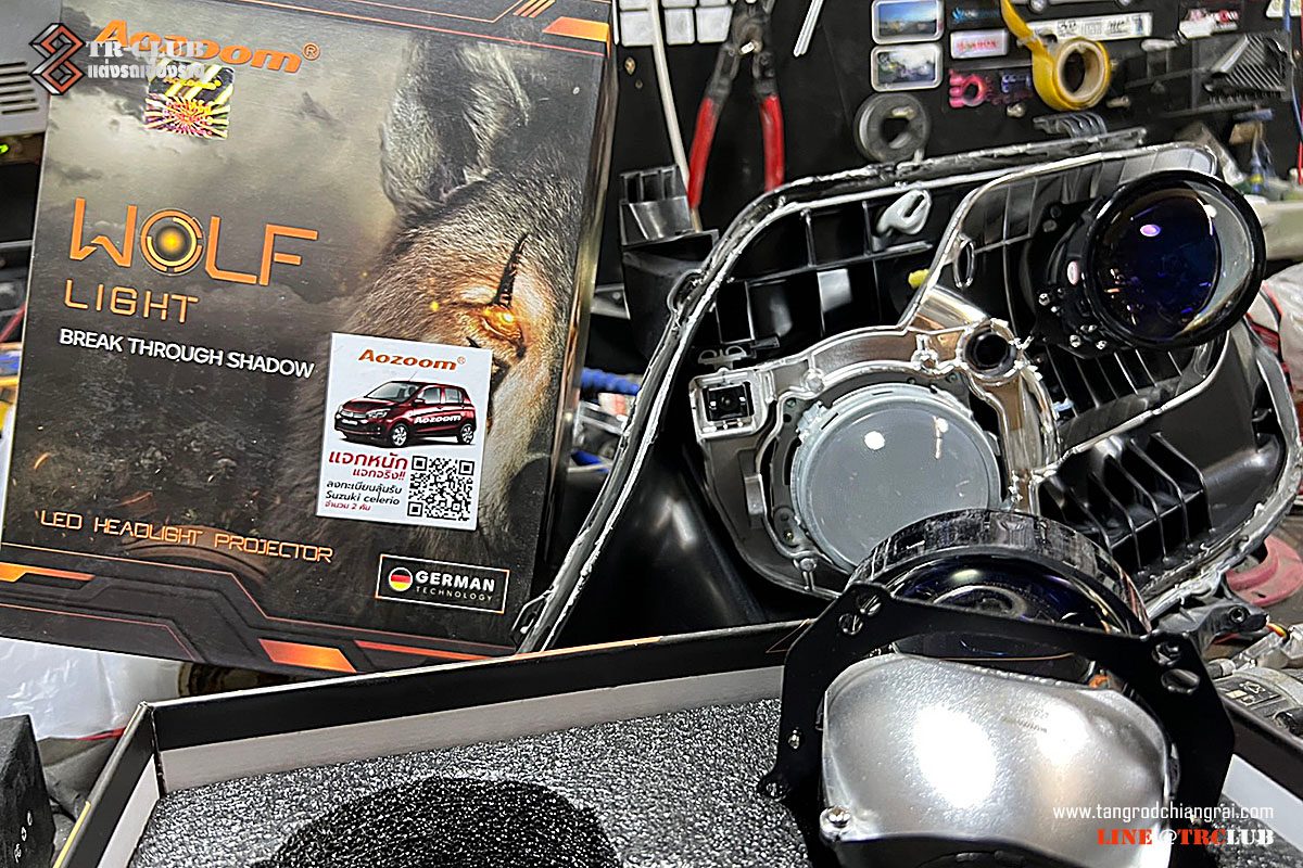 ไฟหน้าโปรเจคเตอร์ LED รุ่น WOLF LIGHT ( BI BEAM LED ) AOZOOM