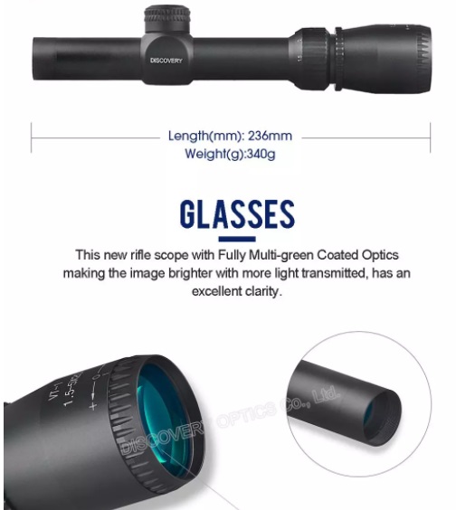 กล้องคุณภาพสูง Discovery VT-1 1.5-5X20 30mm Tube Diameter