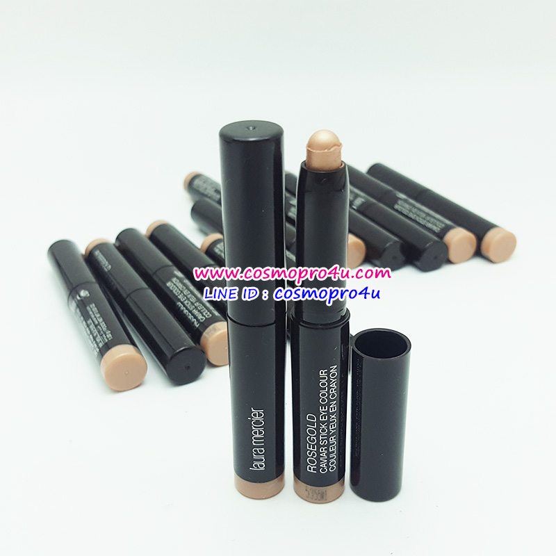 (อายแชโดว์) LAURA MERCIER caviar stick eye colour Rosegold ลอร่า สีโรสโกลด์ ประกายทอง แบบแท่งเนื้อครีมนุ่มเกลี่ยง่าย ติดทน เพิ่มประกายรอบดวงตาขนาด 1g