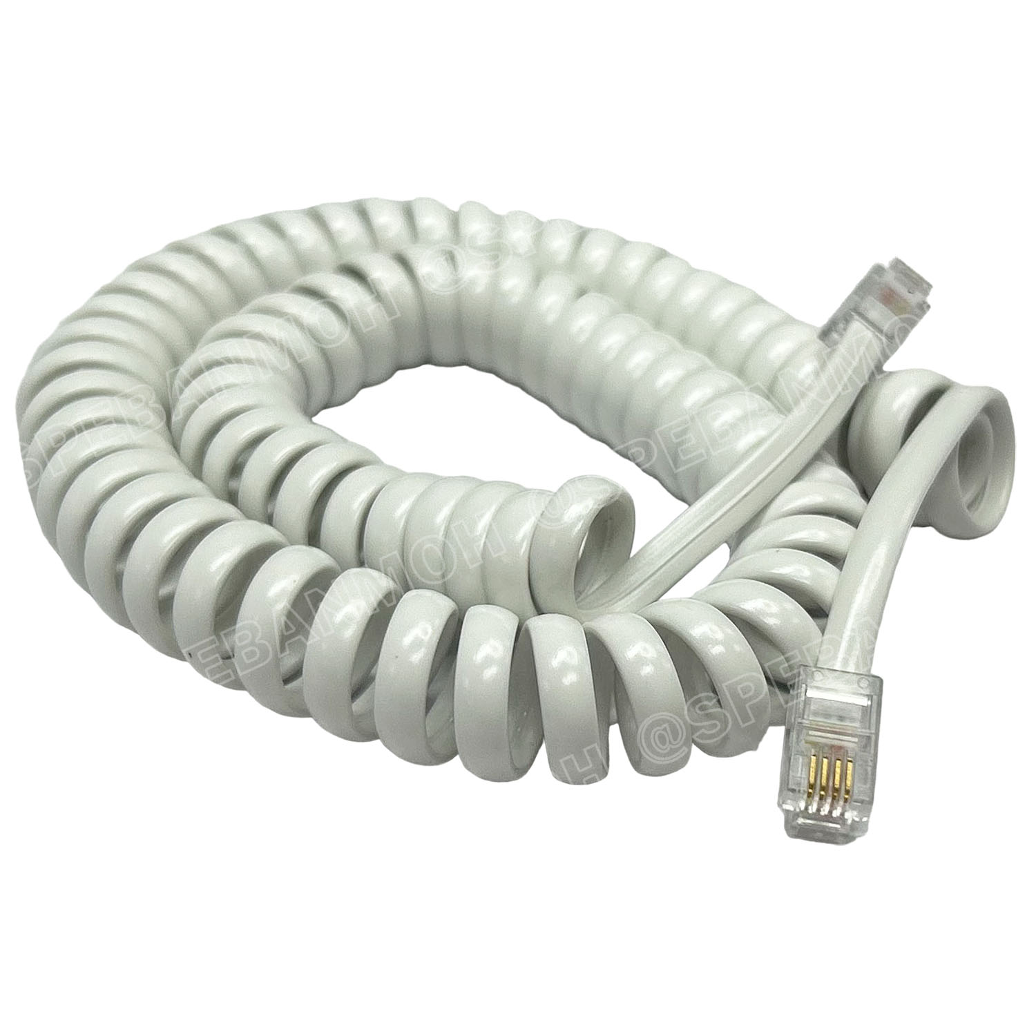 [ 1เส้น ] RJ11-4P4C สายโทรศัพท์ แบบขดสปรืง 4P ยืดได้ยาว 3เมตร RJ11 4P4C สำเร็จรูปพร้อมใช้งาน Spring Telephone Extension Cable RJ11 4P 4C ใช้ในการเชื่อมต่อ โทรศัพท์ เครื่อง แฟกซ์ โทรสาร โมเด็ม Adsl สายโทรศัพท์บ้าน 2C 4C