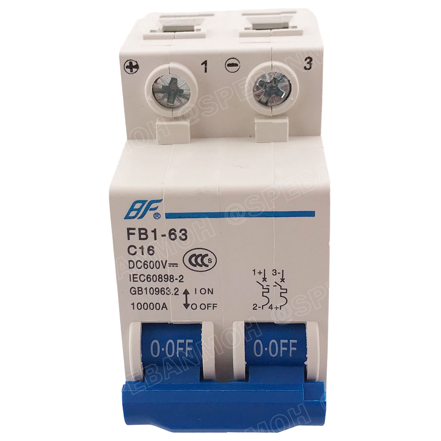 [ 1ชิ้น ] FB1-63-2P 16A BF เบรกเกอร์ ดีซี 2P 16แอมป์ 2Pole DC Breaker 600 VDC DC Circuit Breaker 2P สำหรับงาน solar cell เบรกเกอร์ไฟฟ้าโซลาร์เซลล์ DC ป้องกันกระแสเกิน ใช้ได้กับไฟฟ้ากระแสตรง DC เบรกเกอร์ 2โพล Solar Breaker เซอร์กิตเบรกเกอร์ MCB Breaker