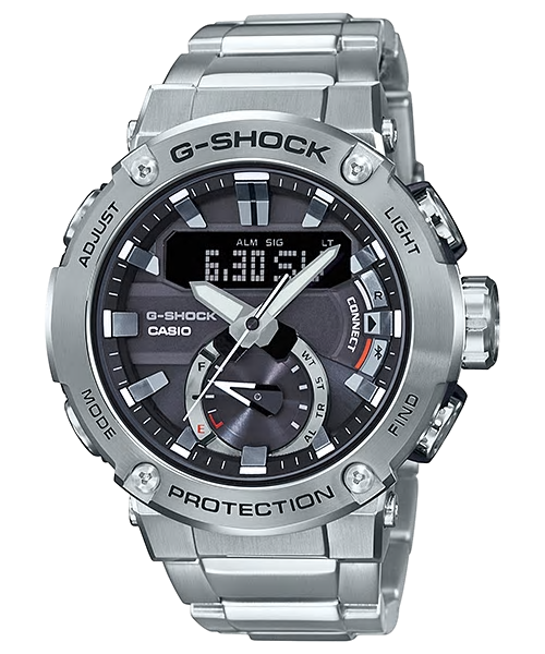 CASIO G-SHOCK รุ่น GST-B200D-1ADR สีเงิน หน้าปัดดำ สินค้าใหม่ ของแท้ รับประกันศูนย์ CMG