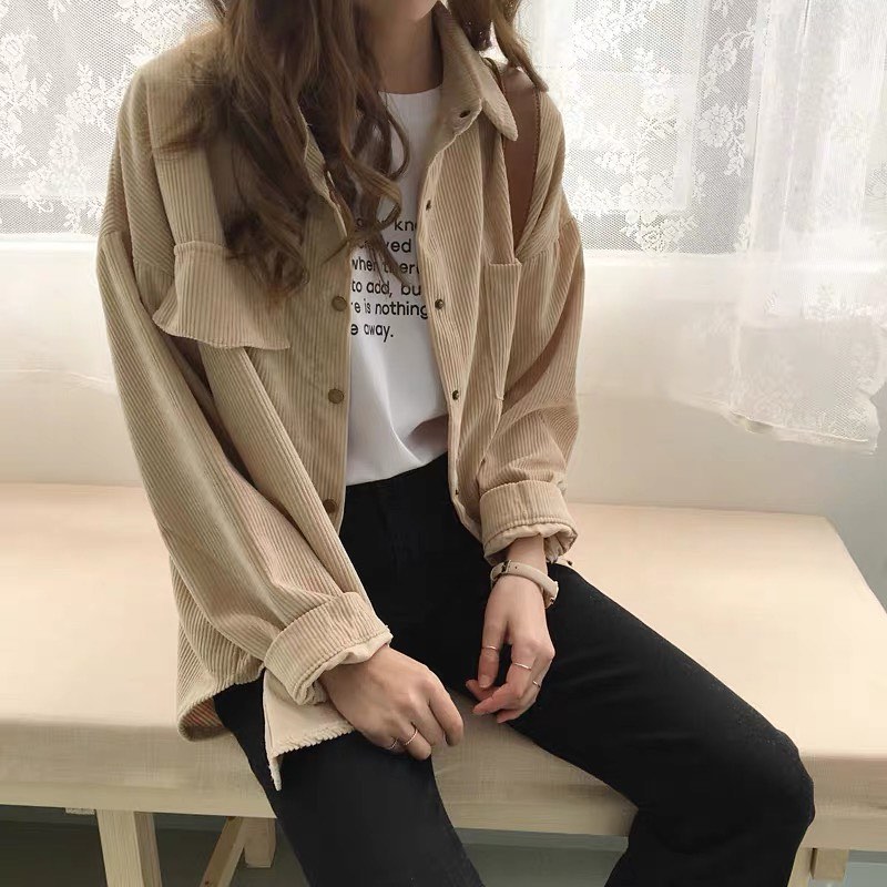 Velvet shirt เสื้อแขนยาวกำมะหยี่ โอเวอร์ไซส์