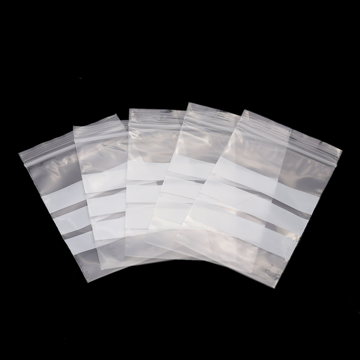 ถุงซิปล็อค PVC คาดขาว ปากกาเขียนได้ ขนาด 8x6 ซม. แพ็ค 100 ใบ