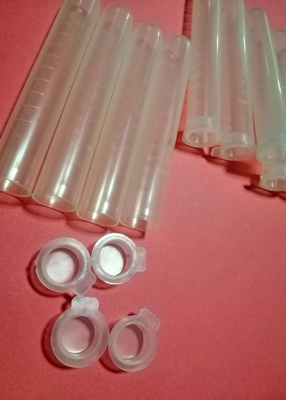 หลอดทดลองพลาสติก ขนาด 16*100 มล.พร้อมฝาปิด10อันต่อแพ็ค