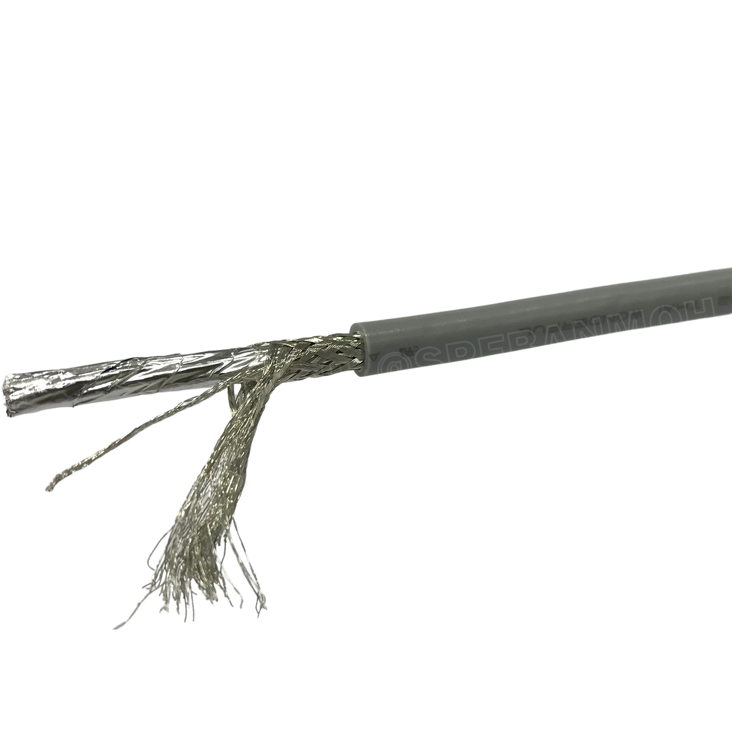 [ 1 เมตร ] TW-2464-BS-24AWG-08C สีเทา Grey สายมัลติคอร์ 8 คอร์ ขนาด 24AWG 8C x 24AWG UL2464 300V 80°C AWG24 เบอร์ 24 สายชีลรอบ Braid Shielded Multicore Cable 8C Computer Cable TCU Tinned Stranded Copper AWM 2464 24AWG VW-1 80°C 300V E150612 Thai Wonderful