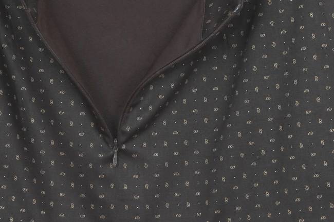 SK-284 กระโปรงแฟชั่น&ทำงาน ทรงสอบ ผ้าคอตต้อนญี่ปุ่นพิมพ์ลายลูกน้ำเล็กๆพื้นน้ำตาล ชายกระโปรงจับจีบรอบตัว