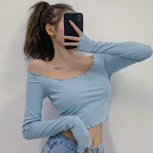 เสื้อครอปปาดไหล่ CHICC mini crop