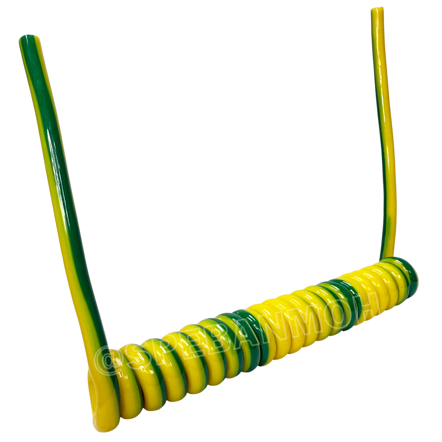 [ 1 เส้น ] CBS-GY สายไฟสปริง เขียวคาดเหลือง ฉนวนสาย TPU Spring Cable Wire Yellow-green Ground Wire 1core สายกราวด์ตู้คอนโทรล สายไฟอ่อน Spiral Cable FLEXCIBLE WIRE สายไฟอ่อน สายคอนโทรล กราวด์ตู้คอนโทรล Ground Wire For Control Box