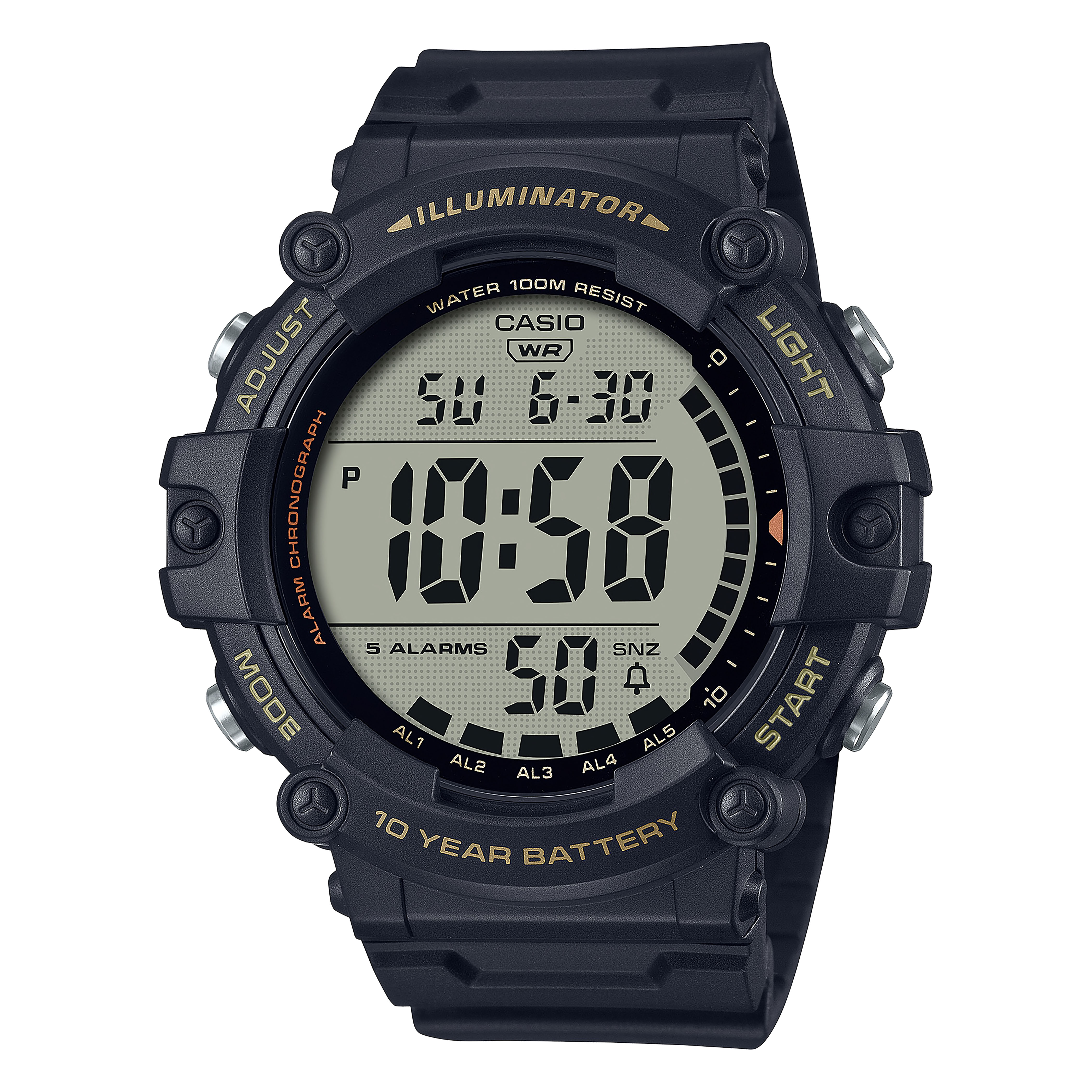CASIO รุ่น AE-1500WHX-1AVDF สีดำ รุ่นใหม่ 2022 จอใหญ่ ชัด สายยาวพิเศษ ของเเท้ สินค้ารับประกันศูนย์ CMG 1 ปี