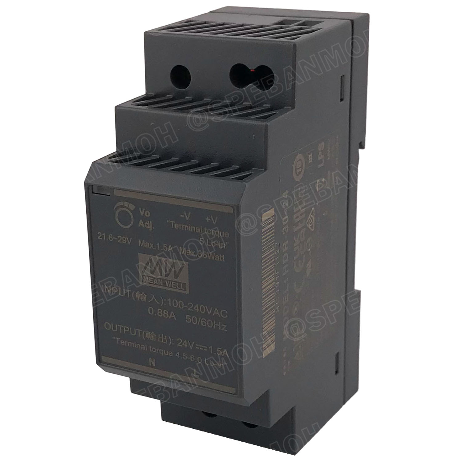 [ 1เครื่อง ] HDR-30-24 พาวเวอร์ซัพพลาย 24V 1.5A MEAN WELL 30W HDR Ultra Slim Step Shape DIN Rail สวิทชชิ่ง ยึดรางปีกนก INPUT 85-264VAC OUTPUT 24V สวิทชิ่ง เมนเวล 24โวตท์ สำหรับ DIN Rail มีนเวล บอร์ดแปลงไฟ หม้อแปลงไฟ AC to DC