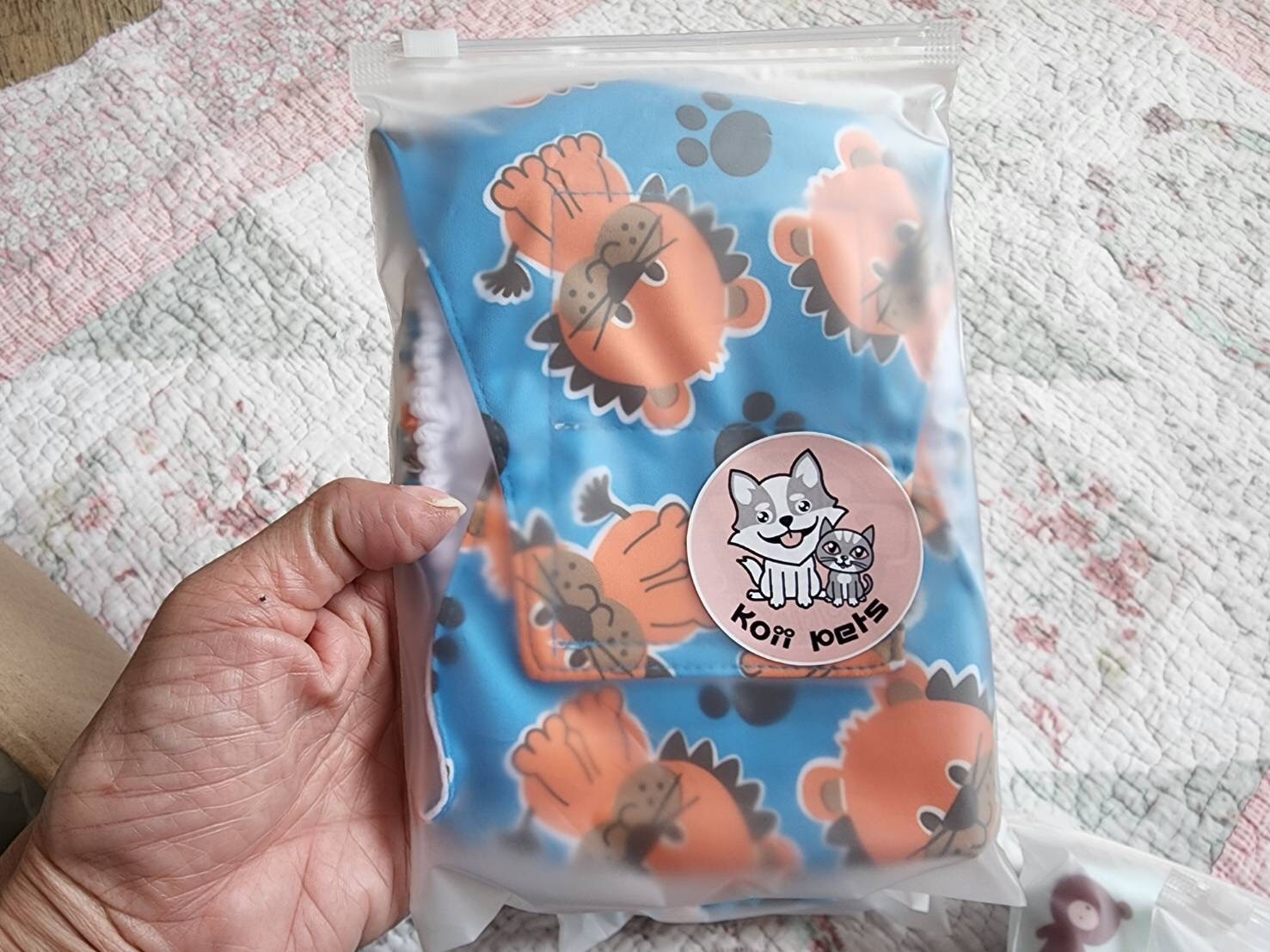 โอบิอนามัยแบบซักได้ สำหรับสุนัขเพศผู้ ไซส์S กว้าง15cm. ยาว41cm. (รวมส่ง)