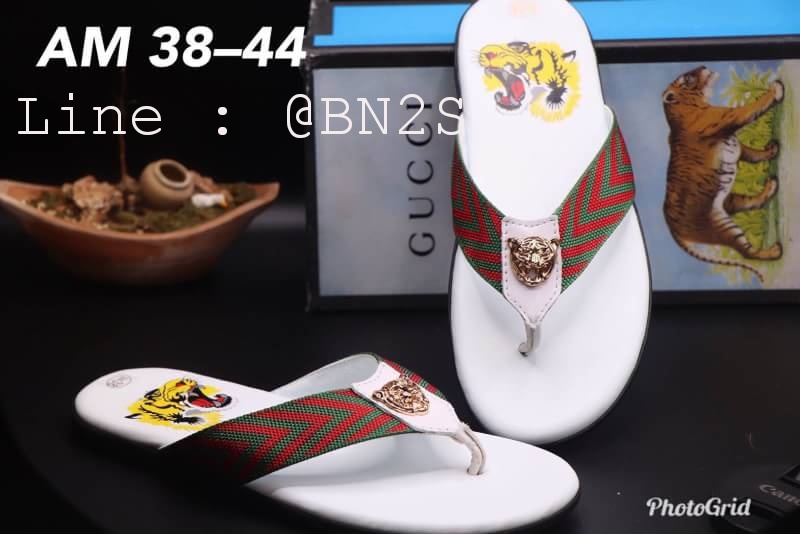 รองเท้าแตะ สวมลายเสือ กุชชี่