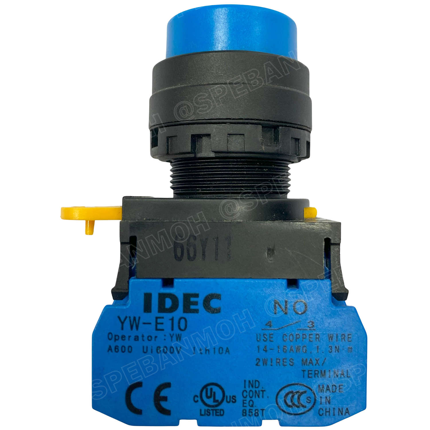 [ 1ชิ้น ] YW1B-A2E10 สวิทช์ กดติดกดดับ สีน้ำเงิน Blue 1NO IDEC ไอเดค สวิทช์คอนโทรล 22mm Push Button Switch สวิทช์ไฟ กดค้าง Maintained สวิทช์กด คอนแท็คเสริม NO สวิทช์ไฟฟ้า 22 มิล Control Switches สวิทช์หน้าตู้ 22มิล สวิทช์กดติด-กดดับ