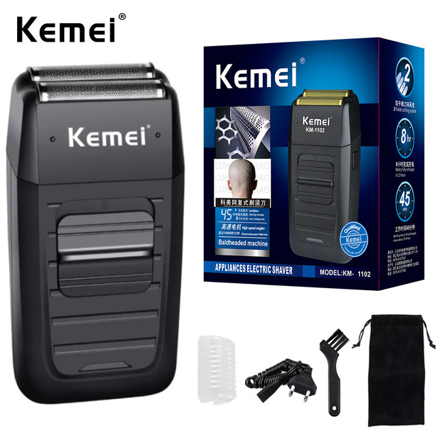 เครื่องโกนหนวด Kemei KM-1102 แบบ 2หัว เก็บตอละเอียด น้ำหนักเบา พร้อมใช้งาน