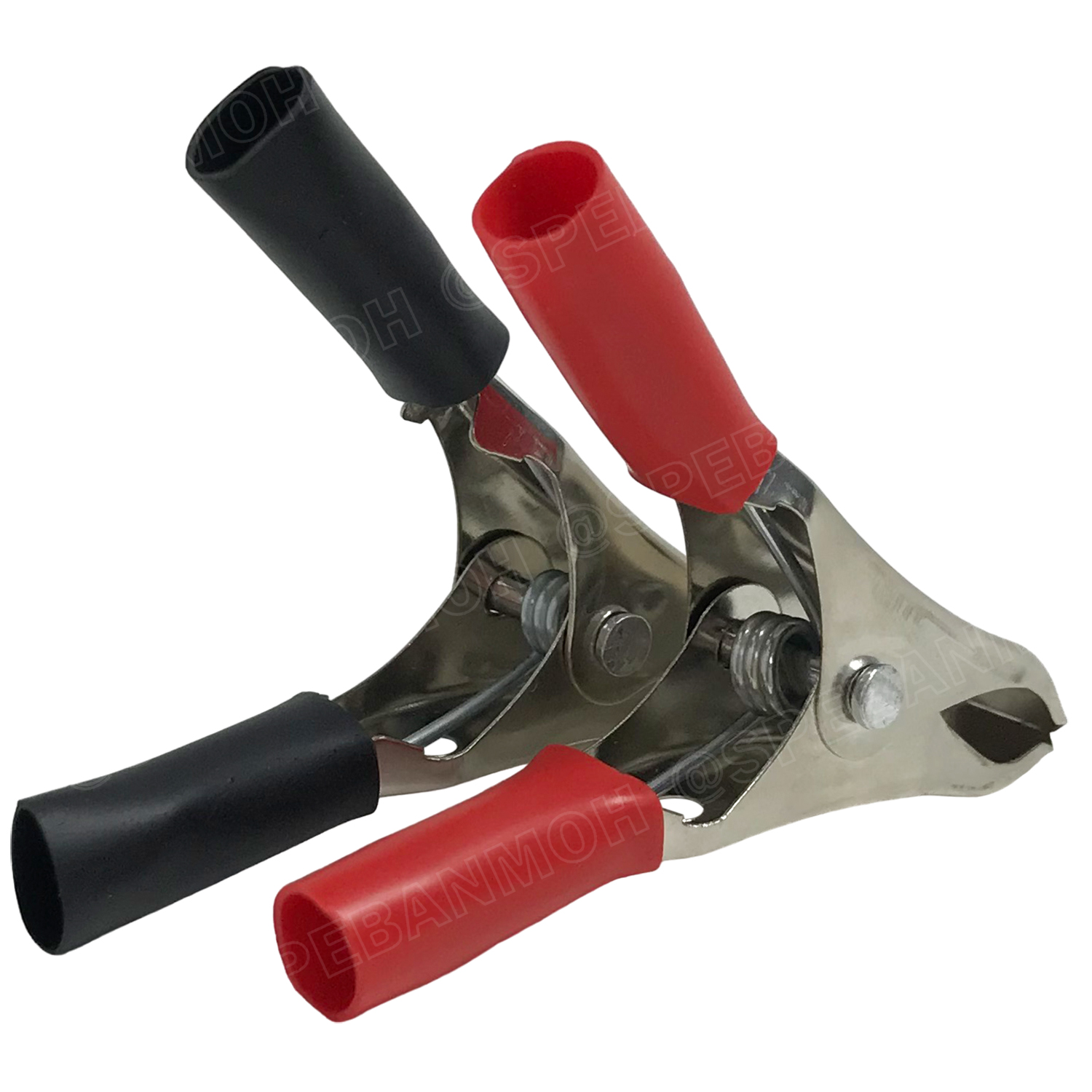 [ 5คู่ ] AL-004 ปากคีบเหล็ก ชุบสารกันสนิม ดำ-แดง ยาว 55mm อ้าได้ 13mm ปากคีบแบตเตอรี่ ดำแดง คีมคีบแบต ขนาดเล็ก 2นิ้ว Alligator Clip เข้าสายแบบบีบ ปากคีบจระเข้ ปากคีบแบตเตอรี่ ปากคีบขั้วแบต ปากคีบดำแดง คีมหนีบขั้วแบต