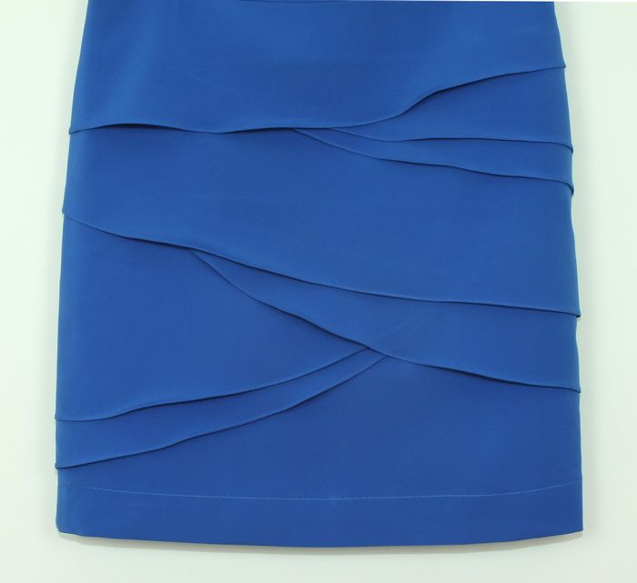 กระโปรงแฟชั่น&ทำงาน ทรงสอบ ผ้าไหมอิตาลีสีฟ้าน้ำทะเล / SK-255