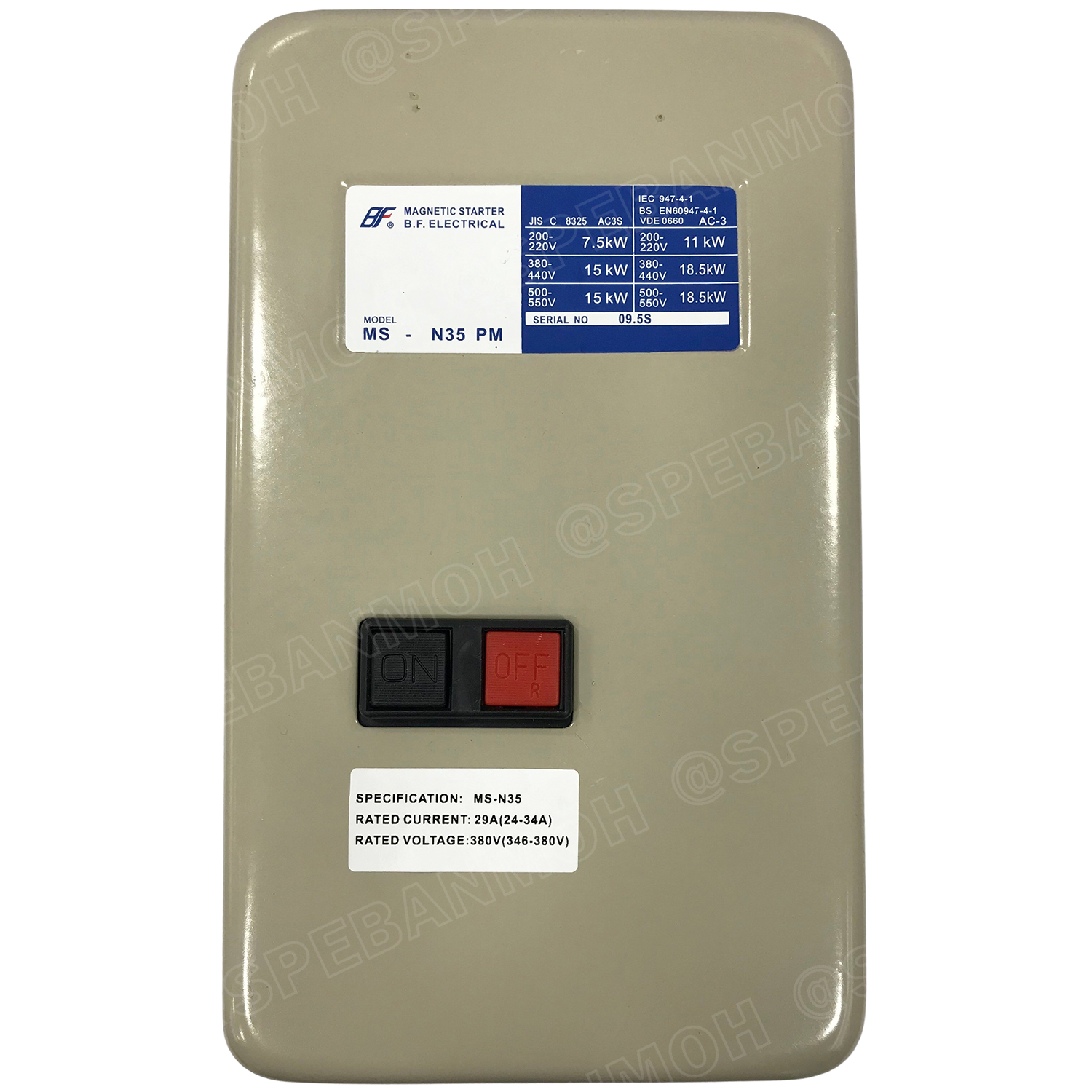 [ 1ชิ้น ] MS-N35 เลือกคอลย์ 220V : 380V Magnetic Contactor + Overload [ S-N35 + TH-N20KP 29A ( 24-34A ) ] แมกเนติก คอนแท็คเตอร์ 40A + โอเวอร์โหลด พร้อมสาย วงจรสตาร์ท สต็อป แมกเนติกพร้อมสวิทช์ Start - Stop BF แมกเนติก สตาสเตอร์ แมกเนติกสวิทช์