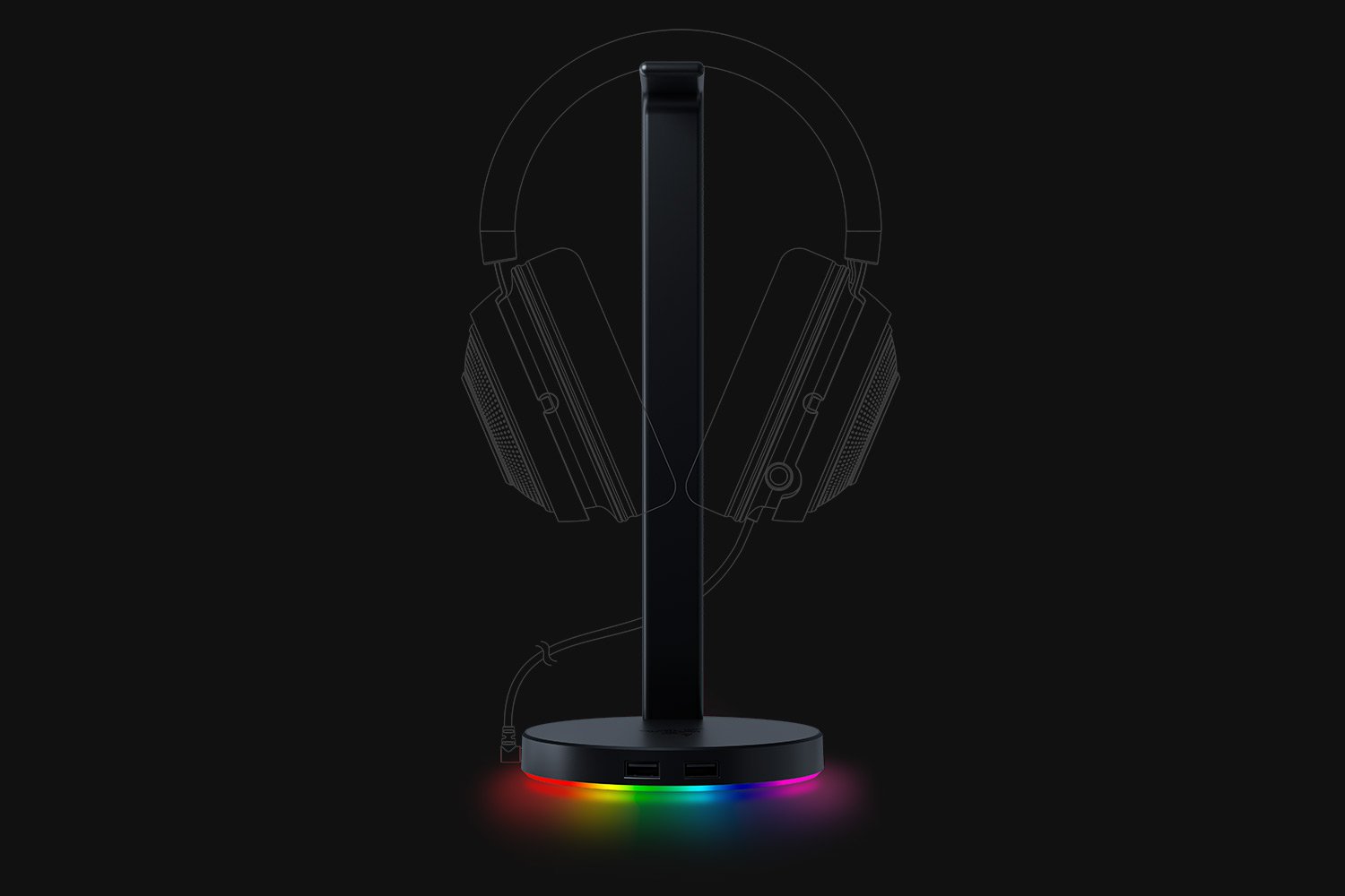 แท่นวาง Razer Base Station V2 Chroma Headset Stand USB Hub