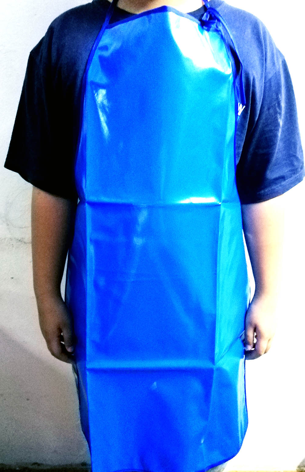 ผ้ากันเปื้อนพลาสติกเต็มตัวสีน้ำเงิน