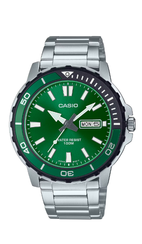 CASIO รุ่น MTD-125D-3AVDF สีเขียว สินค้าใหม่ ของเเท้ รับประกันศูนย์ CMG