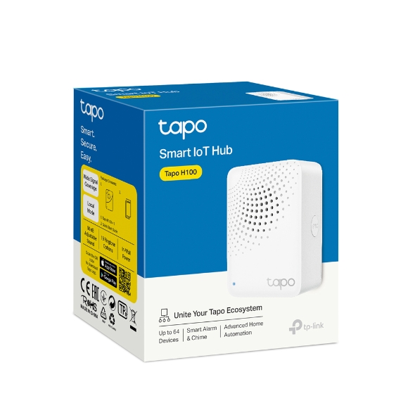 TP-Link Tapo H100 V1.2 Smart Hub with Chime ฮับเชื่อมต่ออุปกรณ์ Tapo สมาร์ทโฮม ได้สูงถึง 64 อุปกรณ์ รับประกัน 2 ปี