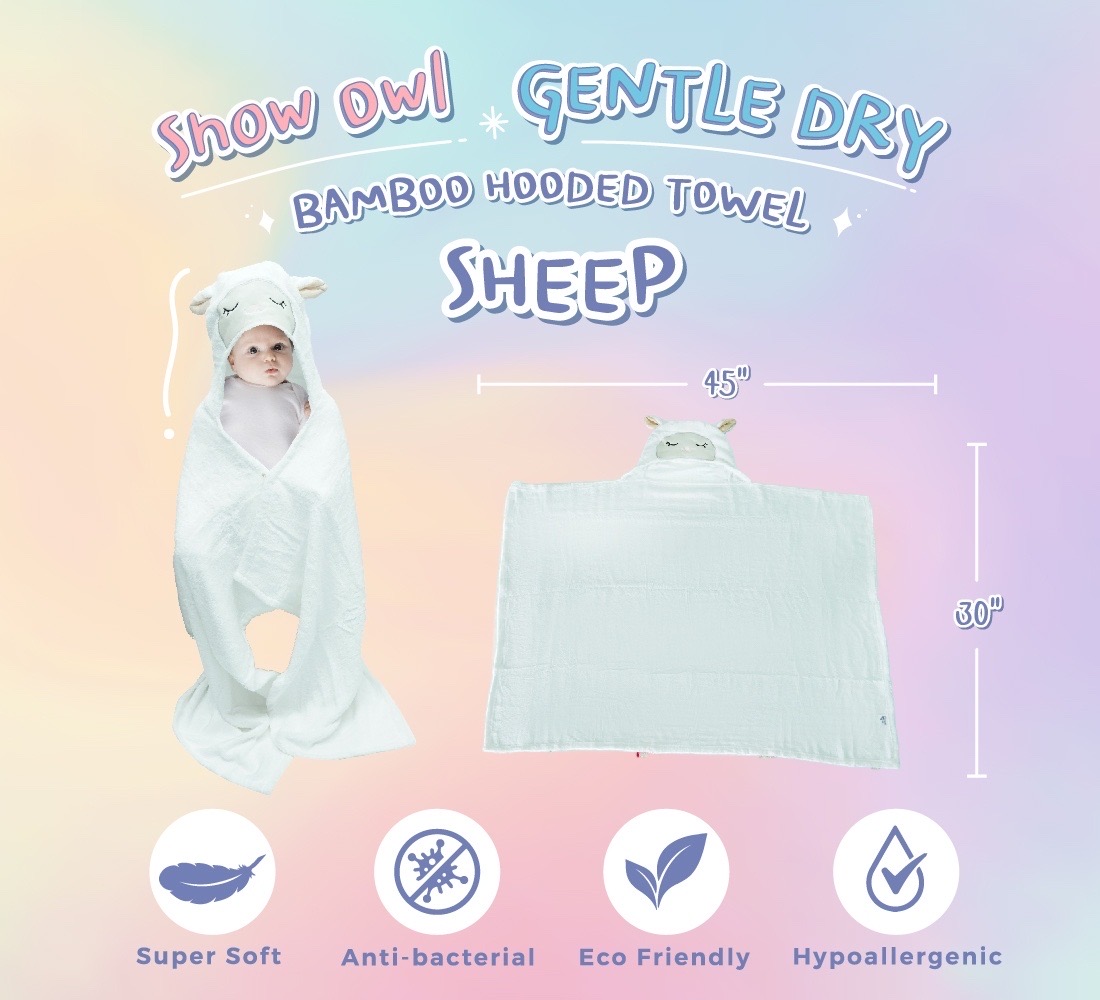 SNOW OWL GENTLE DRY BAMBOO HOODED TOWEL 30"x45 ผ้าขนหนู
