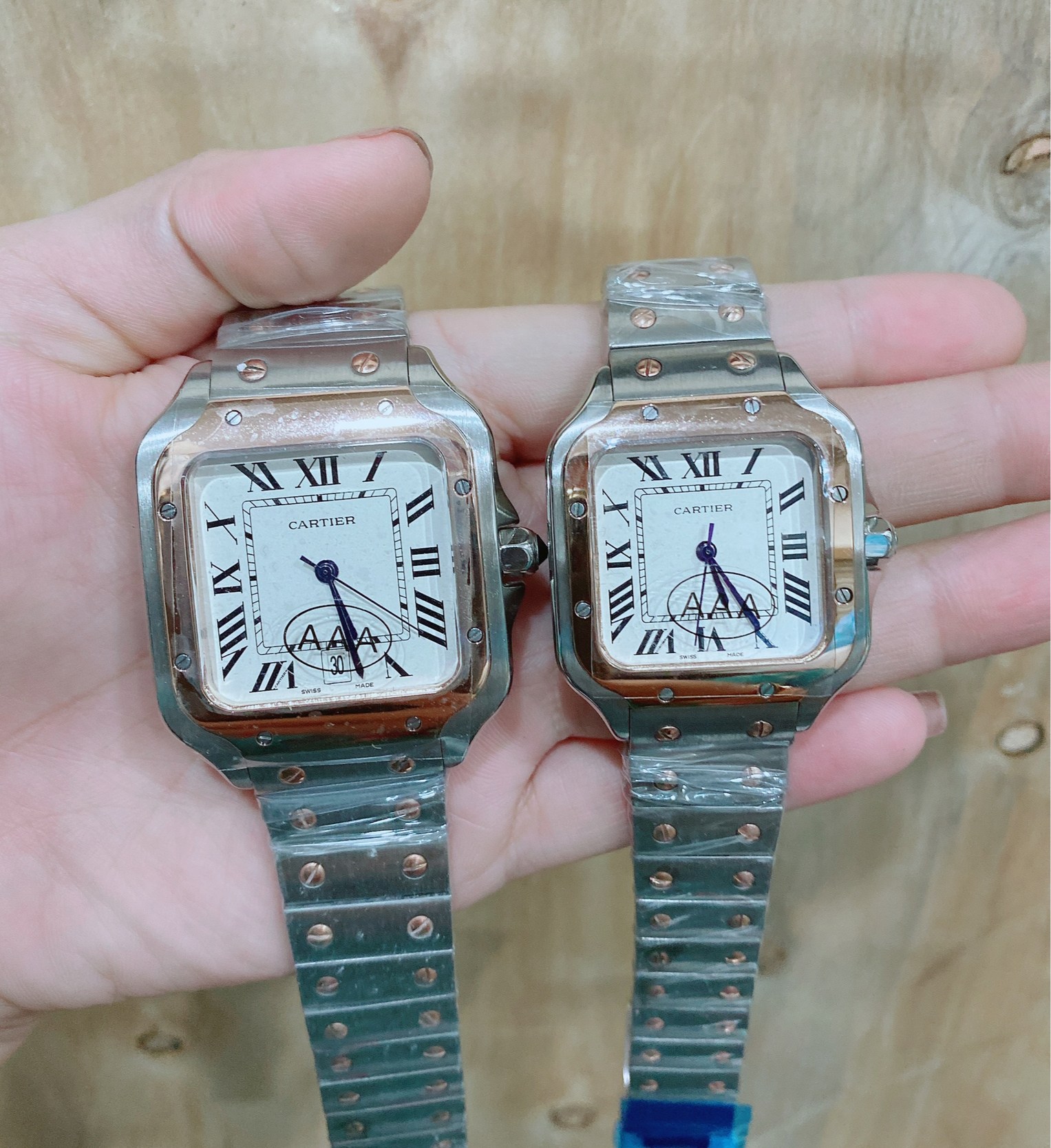 Cartier Santos 100 - Stainless (Medium size) กล่องหนัง พร้อมอุปกรณ์ครบชุด เ