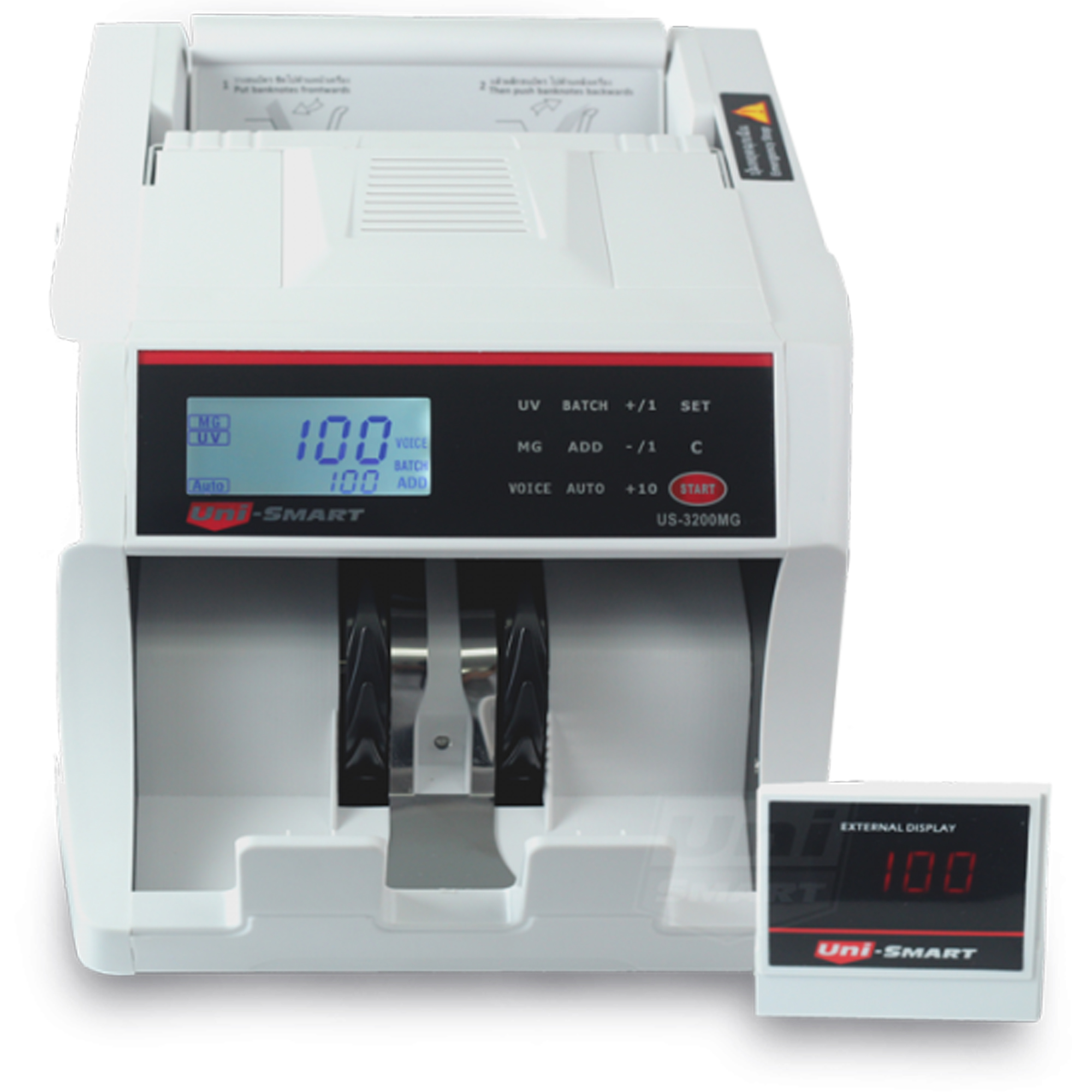 Uni-SMART เครื่องนับธนบัตร เครื่องนับเงิน เครื่องนับแบงค์ ตรวจธนบัตรปลอม US-3200MG