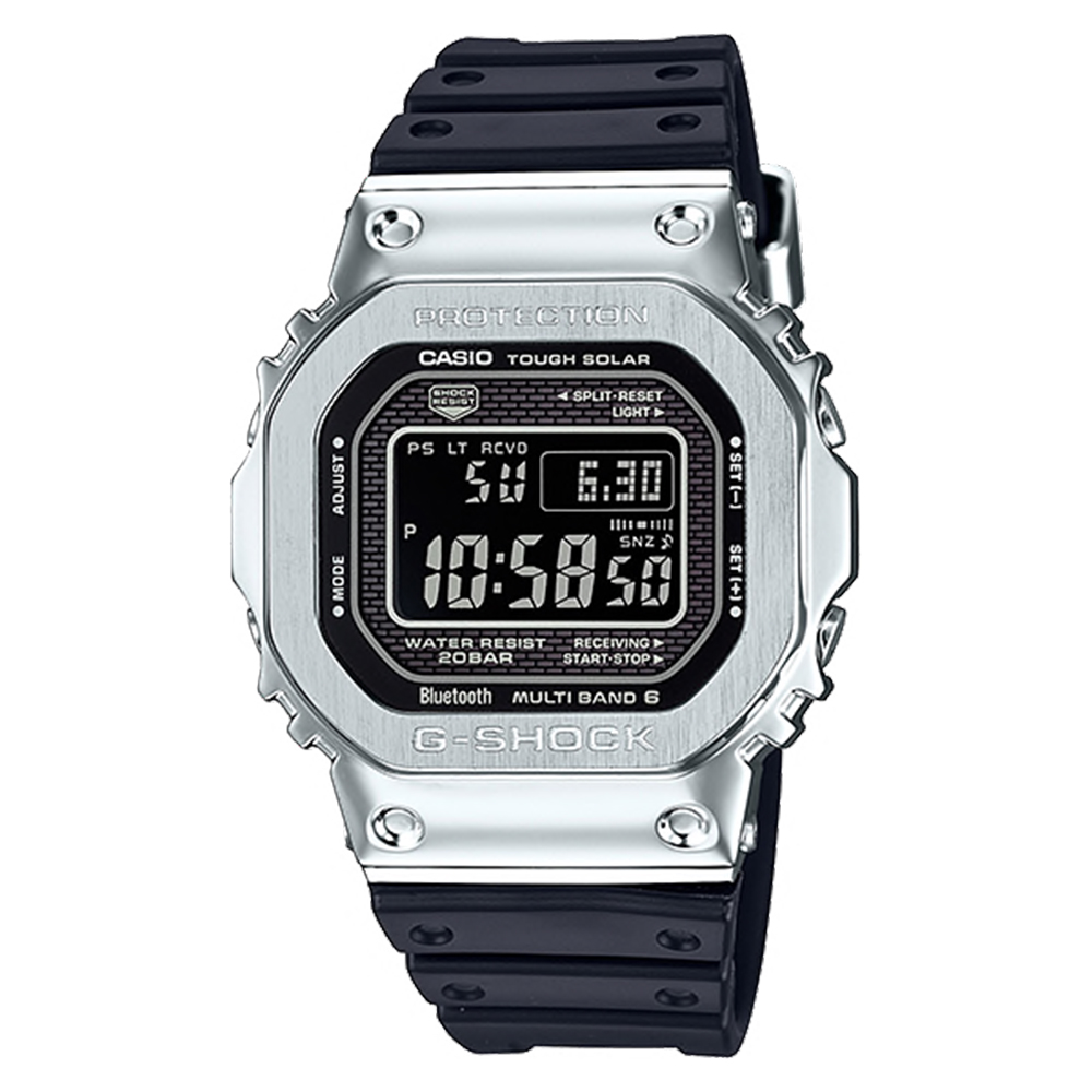 CASIO G-SHOCK รุ่น GMW-B5000-1DR สีเงิน สายดำ สินค้าใหม่ ของแท้ ประกันศูนย์ CMG