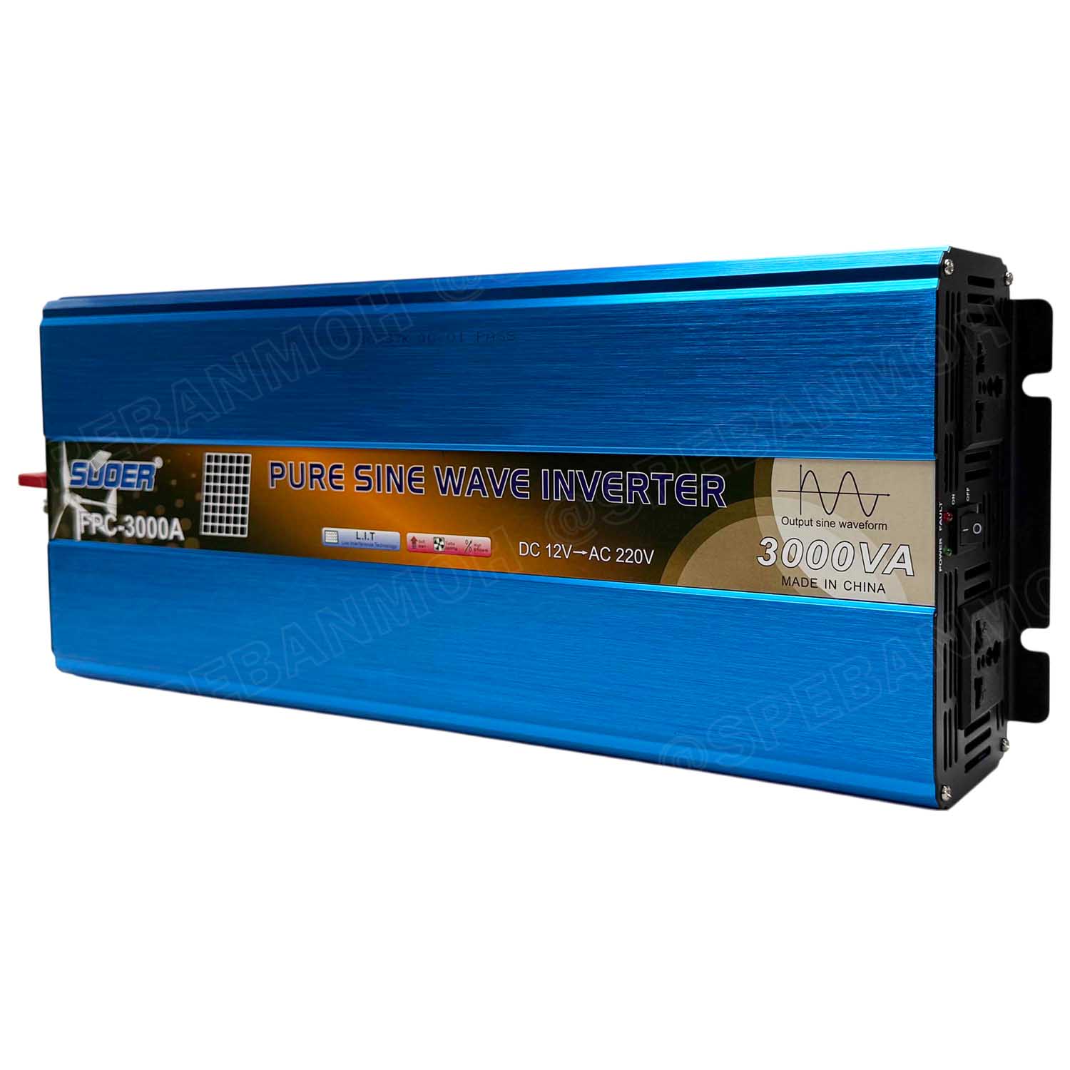 [ 1 เครื่อง ] FPC-3000AL สีฟ้า Blue อินเวอร์เตอร์ แปลงไฟ 12VDC ออก 220V รุ่นใหม่ Inverter ยี่ห้อ SUOER FPC-3000AL 3000W 12V to 220V off grid inverter pure sine power inverters FPC-3000 อินเวอร์เตอร์ เพียวไซน์เวฟ อุปกรณ์แปลงไฟ