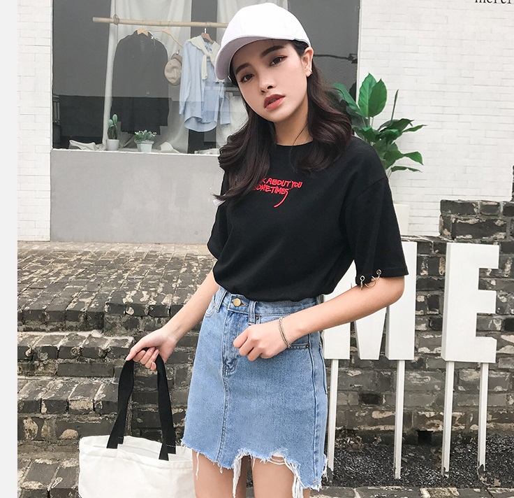 กระโปรงยีนส์ฟอก สีซีด